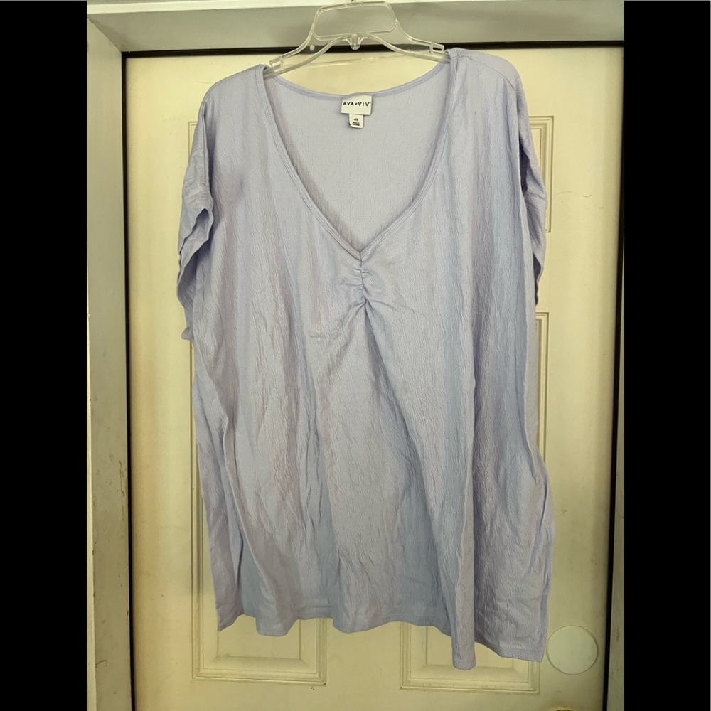 Ava and Viv lilac short sleeve shirt 4x